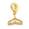 Ion Plating(IP) 304 Stainless Steel Pendants, with Rhonestone, Fishtail, Golden, 23.5mm, Hole: 4.5mm
