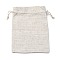 Slub Cotton Packing Pouches, Rectangle, Old Lace, 20.2x15x0.35cm