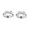 Brass Pave Cubic Zirconia Linking Rings, Ring, Platinum, Green, 8x8x1.5mm, Inner Diameter: 4.5mm