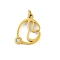 304 Stainless Steel Pendants, with Cubic Zirconia, Letter Charms with Jump Rings, Real 18K Gold Plated, Letter C, 18x15x2mm, Hole: 3mm