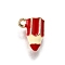 Alloy Charms, with Enamel, Golden, Pencil, 11.5x9x5.5mm, Hole: 1.4mm