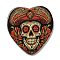 Printed Aerylic Pendants, Skull, Tomato, 40x38x2.2mm, Hole: 2mm