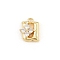 Brass Micro Pave Clear Cubic Zirconia Charms, Long-Lasting Plated, Rack Plating, Cadmium Free & Lead Free, Real 18K Gold Plated, Letter U Charms, 10x8x3.5mm, hole: 1.2mm