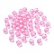 Transparent Acrylic Beads, Bead in Bead, Faceted, Round, Hot Pink, 20x18mm, Hole: 3mm; about 130pcs/500g