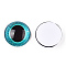 Glass Cabochons, Half Round with Eye, Dark Turquoise, 20x6.5mm