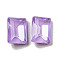 Glass Rhinestone Cabochons, Point Back & Back Plated, Faceted, Rectangle, Purple Velvet, 8x6x4mm