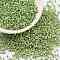 Cylinder Seed Beads, Metallic Colours, Uniform Size, Pale Green, 2x1.5mm, Hole: 0.8mm, about 888pcs/10g