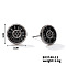 Chic Brass Cubic Zirconia Stud Earrings, Fashionable and Versatile Accessories, Flat Round, Black, 10x10mm