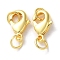 Rack Plating Brass Lobster Claw Clasps, with Jump Rings, Long-Lasting Plated, Lead Free & Cadmium Free, Golden, 12x7x3mm, Hole: 3mm