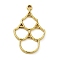 304 Stainless Steel Pendants, Hollow Flower Charm, Real 18K Gold Plated, 34x20.5x2mm, Hole: 2mm