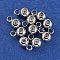 Brass Beads, with Silicone inside, Slider Beads, Long-Lasting Plated, Rondelle, Platinum, 5x3x2.5mm, Hole: 1.2mm