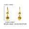 Brass Hoop Earrings, Heart, Golden, 35x9mm