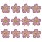 12Pcs Rhinestone Clothing Patches, Flower, with Hot Melt Adhesive, Light Rose, 49x51x1.5mm