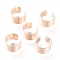304 Stainless Steel Ear Cuff Findings, with Hole, None Pattern, Rose Gold, 10x6mm, Hole: 1mm