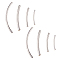 Curved Brass Tube Beads, Silver, 82x82x27mm, about 220pc/box