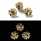 Luminous Polymer Clay Rhinestone Floral Ball Beads, with Acrylic Flower, for Beadable Pens Jewelry Keychain Making, Wheat, 20~23mm, Hole: 2~3mm