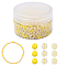 120G Glass Seed Beads, Round Hole, Round, Yellow, 3.5~5x2.5~4.5mm, Hole: 1.2~1.5mm, 120g/set