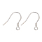 925 Sterling Silver Earring Hooks, Silver, 14mm, Hole: 2mm, 22 Gauge(0.6mm)