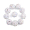 10Pcs Opaque Acrylic Beads, with Rhinestone, Round, White, 20x18.5mm, Hole: 2.8mm