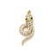 Brass Micro Pave Cubic Zirconia Pendants, Snake, Snake, 32x14x7.5mm, Hole: 5x2.5mm