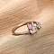 Brass Micro Pave Cubic Zirconia Open Cuff Rings for Women, with Enamel, Rabbit, Platinum, Inner Diameter: 18mm