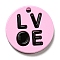 Spray Painted Alloy Pendants, Pink, Round, 20x2.8mm, Hole: 1.6mm