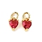 Brass Micro Pave Cubic Zirconia Charms, Long-Lasting Plated, Real 18K Gold Plated, Heart, Camellia, 8x5x3.5mm, Hole: 3mm