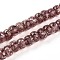 Luminous Handmade Gold Foil Glass Beads Strands, Rondelle, Glow in the Dark, Old Rose, 7~8.5x4.5~6.5mm, Hole: 1~1.5mm, about 80pcs/strand, 16.34 inch(41.5cm)