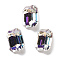K9 Glass, Imitation Czech Rhinestone, Rectangle, Moonlight, 10x8x5.5mm