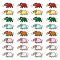 48Pcs 8 Colors Alloy Enamel Elephant Connector Charms, with Acrylic Evil Eye, Platinum, 11.5x22.5x2.5mm, Hole: 1.8mm, 6pcs/color