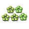 Handmade Glass Enamel Beads, Flower, Dyed & Heated, Lime Green, 24x24.5x7~8mm, Hole: 5.8mm