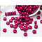 Opaque Acrylic Beads, Flat Round, Cerise, 7x4mm, Hole: 1.6mm, about 70pcs/bag