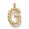PVD Vacuum Plating 304 Stainless Steel Pendants, Real 18K Gold Plated, Letter Charm, Letter G, 14x9.5x3mm, Hole: 1.8mm