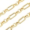 Brass Rectangle Link Chains, Long-Lasting Plated, Rack Plating, Lead Free & Cadmium Free, Unwelded, with Spool, Real 18K Gold Plated, 13x5.5x1.5mm and 6.5x5.5x2mm