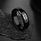 304 Stainless Steel with Crystal Rhinestone Finger Rings, Black, US Size 8(18.1mm)