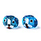 Handmade Gold Sand Lampwork Beads, Dog, Dodger Blue, 11~12x15~17.5x14~15.5mm, Hole: 1.6~1.8mm