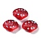Handmade Lampwork Beads Strands, Shell Shapes, Dark Red, 16~16.5x12~13x9~10mm, Hole: 1.2mm, about 25pcs/strand, 16.14''(41cm)