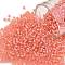 TOHO Round Seed Beads, Japanese Seed Beads, (956) Inside Color Jonquil/Coral Lined, 11/0, 2.2mm, Hole: 0.8mm, about 1110pcs/10g