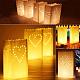 PH PandaHall 20pcs 4 Style White Paper Luminary Bag Flame Resistant Tea Light Candle Holders Decorations for Wedding Halloween Birthday New Year Party PH-CARB-P001-01-6