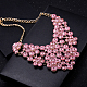 Fashion Women Jewelry Zinc Alloy Glass Rhinestone Bib Statement Choker Collar Necklaces NJEW-BB15116-C-7