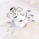 Crab Platinum Tone Sterling Silver Cubic Zirconia Charms STER-E043-02P-2