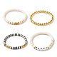 4 pièces 4 bracelets extensibles perlés en argile polymère de style heishi sertis d'hématite synthétique BJEW-JB07592-4