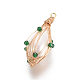 Colgantes naturales de perlas cultivadas de agua dulce PEAR-E300-01KCG-2