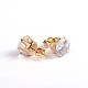 Flat Round 304 Stainless Steel Cubic Zirconia Stud Earrings EJEW-H306-35G-5mm-1