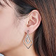 Boucles d'oreilles Shegrace 925 en argent sterling avec pendentif en forme de losange plissé en zircone AAA JE618A-2