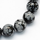 Natur Schneeflocken-Obsidian runden Perlen Stränge G-S172-4mm-1