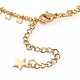 Brass Heart Charm Anklets for Women Girls AJEW-AN00381-3