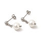 Aretes colgantes con borla de perlas de vidrio EJEW-P219-10P-1
