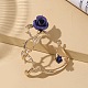Серьги-гвоздики из сплава розы для женщин EJEW-A096-01B-5