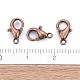 Red Copper Tone Zinc Alloy Lobster Claw Clasps X-E103-NFR-5